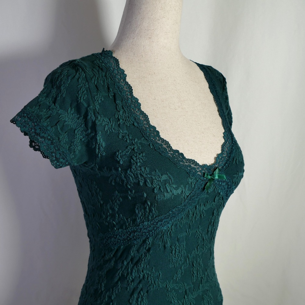 Full Tilt Womens Y2K Fairy Grunge Lace Trim Babydoll Top Size S M Bow Coquette